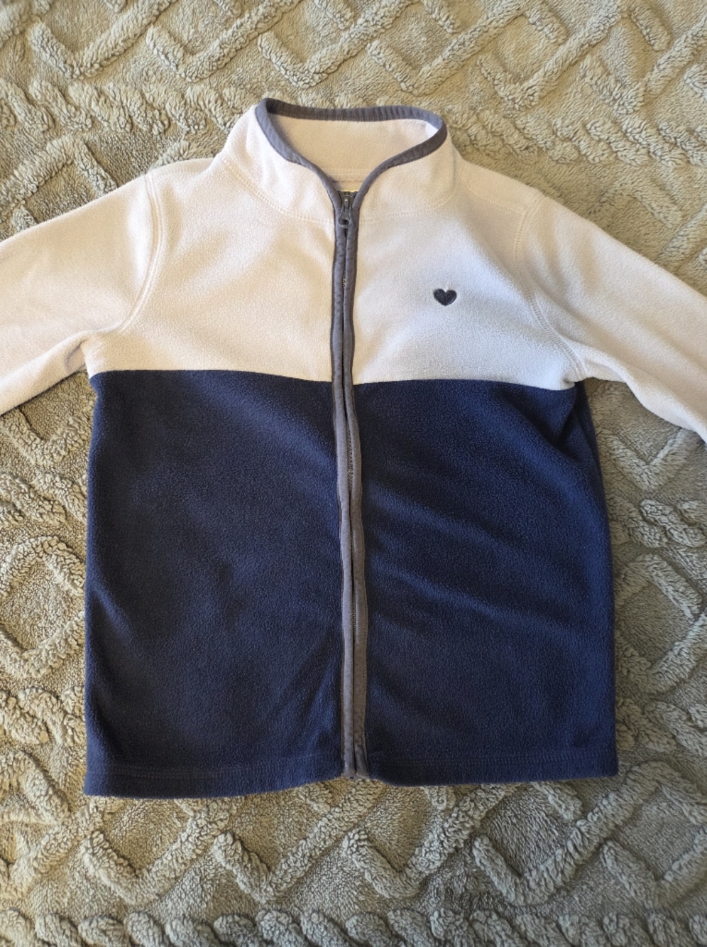 OshKosh B'gosh Lilac and Navy Zip Front Fleece Jacket, 5T